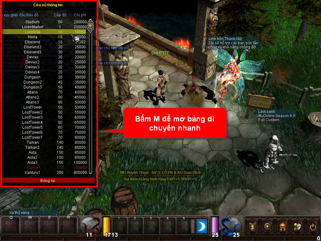 Chức năng chính của Game MU Bảo Châu